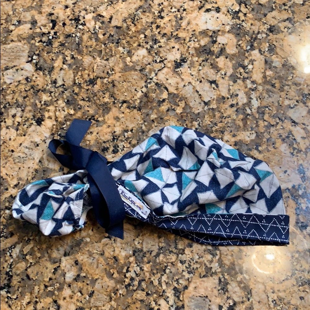 Blue and white scrub cap